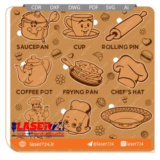 تصویر طرح پازل کودکانه انگلیسی (وسایل آشپزخانه) #1